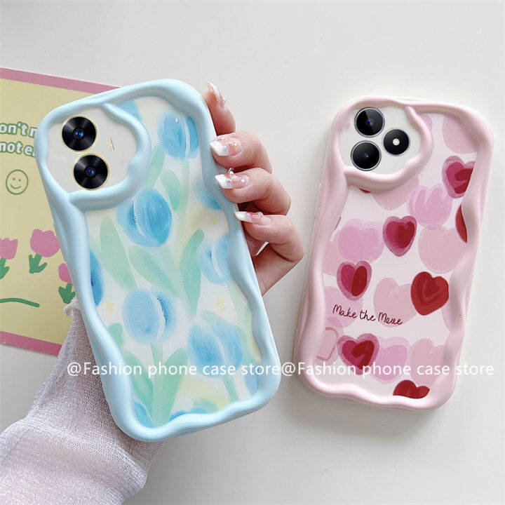 phone-case-เคส-realme-c53-c55-nfc-c30-c30s-c33-c35-realme10-4g-การ์ตูนกระต่ายหมีดอกทิวลิปป้องกันเลนส์ซิลิโคนนิ่มฝาครอบหลัง2023