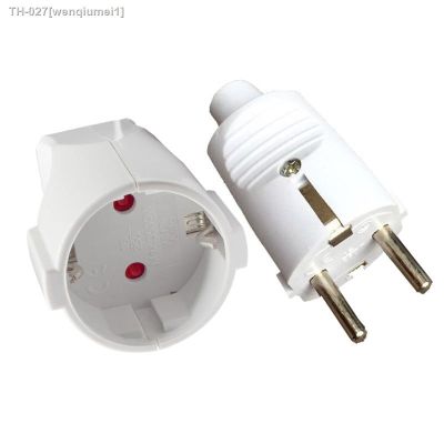 ❀✉ White EU 16A UPS PDU Germany Grounded Assemble Dock Wiring plug socket Korea Russia Power Cable Female Male Removable Connector