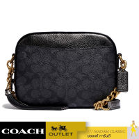 กระเป๋าสะพายข้าง COACH 39684 CAMERA BAG IN SIGNATURE CANVAS WITH RIVETS AND SNAKESKIN DETAIL (B4O84) สี : B4/Chrci Mtllic Gaphite