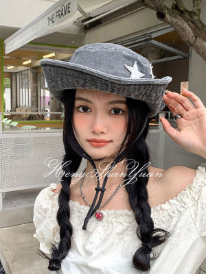 HengShanYuan หมวกคาวบอยตะวันตกดาวย้อนยุคหมวกอาบแดดสำหรับผู้หญิงกลางแจ้ง
