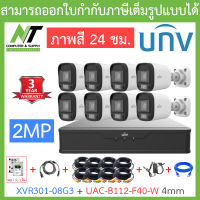 UNIVIEW ชุดกล้องวงจรปิด XVR301-08G3 + UAC-B112-F40-W เลนส์ 4mm จำนวน 8 ตัว + ชุดอุปกรณ์ BY N.T Computer