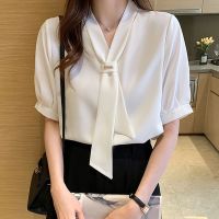 Summer chiffon shirt dress 2023 new choli temperament professional white-collar OL the uniform shirt