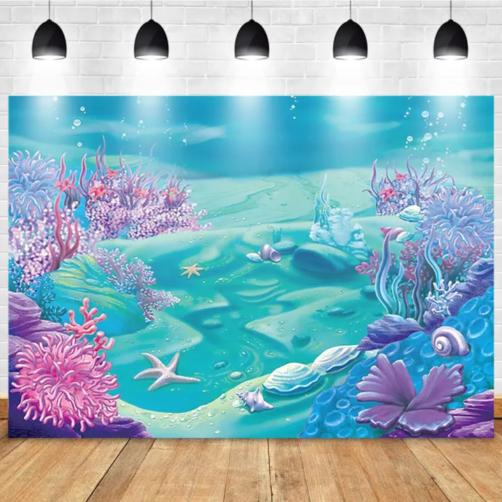 Under The Sea Little Mermaid Ocean Nautical Birthday Party Banner Photo Studio Booth Photography Background Newborn Baby Shower Lazada Ph