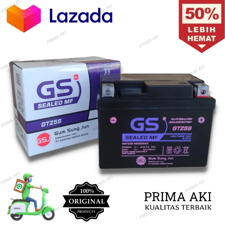 Aki Motor Honda Supra X 125 Helm In CW 150 GTZ5S Accu Kering MF