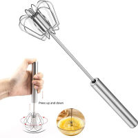 304 Stainless Steel Semi-automatic Mixer Egg Beater Manual Self Turning Flour Cream egg mixer Stirring Kitchen Tools