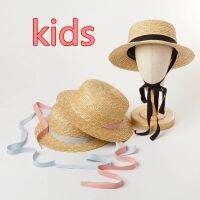 202005-Hh6001 New Summer  Handmade Straw Color Long Ribbon  KIDS Fedoras  Cap CHILDREN  Leisure Panama JAZZ Hat