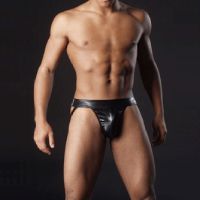 【cw】 Underpants Briefs Leather G-string Thongs M Men 39;s Jockstrap ！