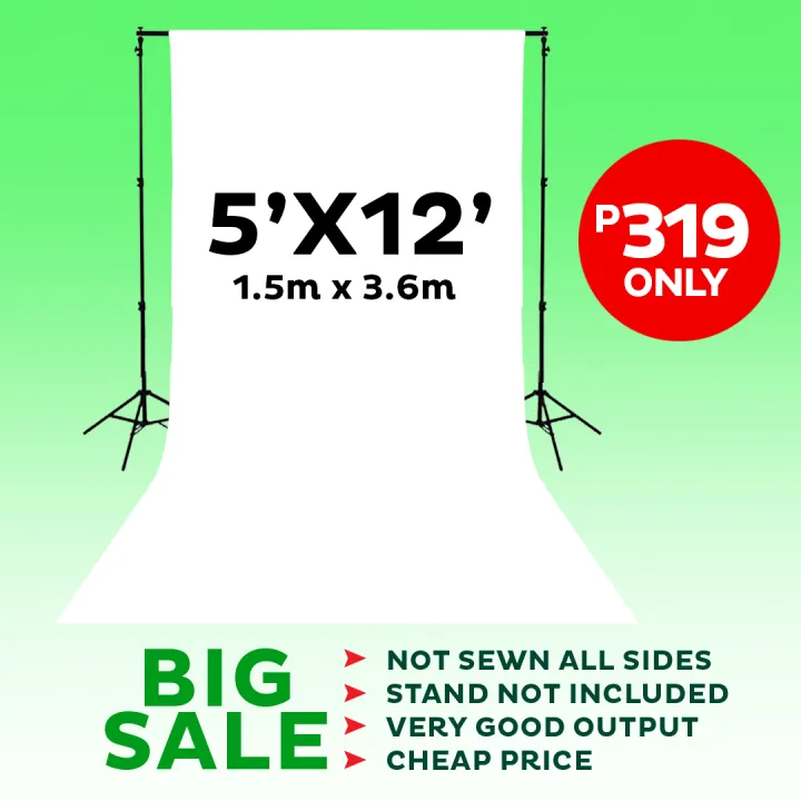 5ft x 12ft white background for, zoom meeting, online class, photography,  videography, streamer, streaming, live streaming, thick cloth, fabric,  backdrop | Lazada PH