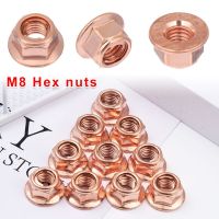 12Pcs M8 Copper Flashed Exhaust Manifold Nut 8mm Nuts High Temperature Nuts High Quality Hex Manifold Tool