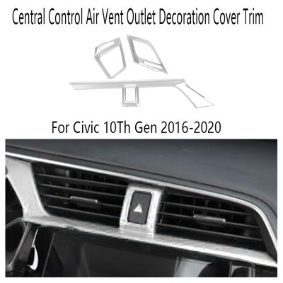 Car Central Control Air Vent Outlet Decoration Cover Trim Sticker for Honda Civic 10Th Gen 2016-2020