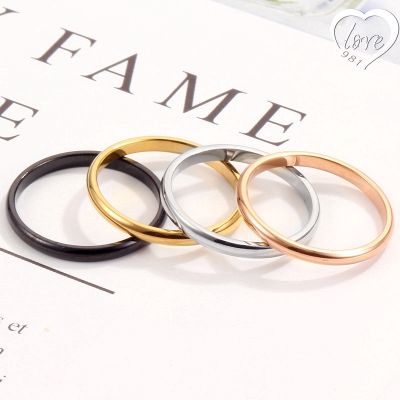 Couple Ring Stainless Steel Fabric Titanium Color Rose Gold 18K MenWomen Rings Men Women Glossy Joint Tail Fashion Birthday Gifts