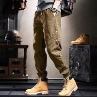 CODiy085671 M-4XL Kargo Pants Men Cotton Slim Fit Plus Size Casual Seluar Panjang Lelaki Fashion All-match Slack Cargo Pants Man