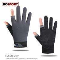 [HOSPORT] 1Pair Fishing Gloves Men Women Anti-slip 2 Cut Finger Breathable Sport Cycling Mitten