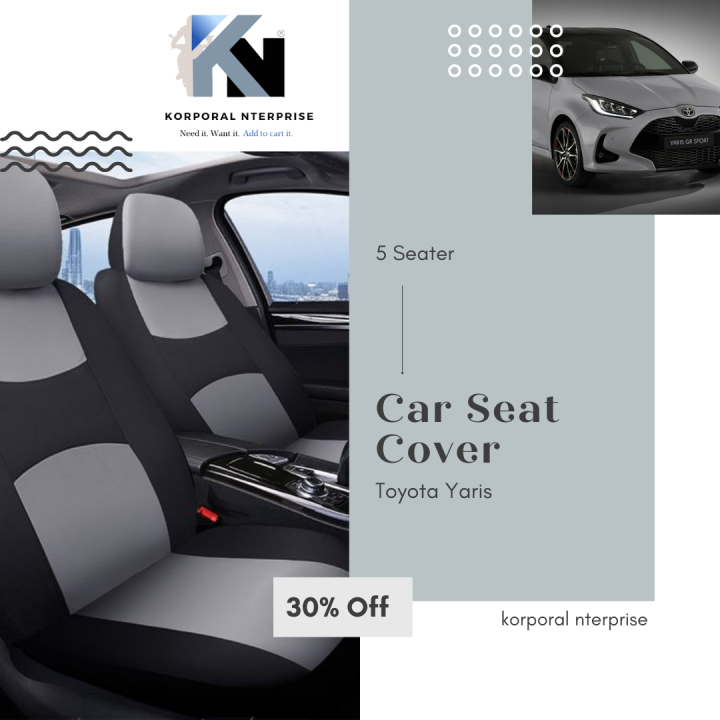 Toyota Yaris KN Seat Cover 5 Seater Cover Lazada PH