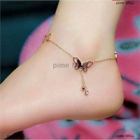 pime MALL เท้าเปล่ารองเท้าแตะชายหาดเท้าโซ่โรสโกลด์ผีเสื้อเสน่ห์ anklet สร้อยข้อมือของขวัญ