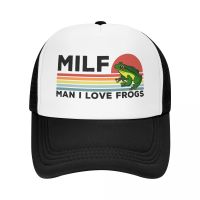 Classic Unisex Milf Man I Love Frogs Trucker Hat Adult Adjustable Baseball Cap for Men Women Hip Hop