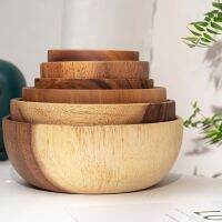 【The bowl of orange】1Pcs Woodiness สไตล์ญี่ปุ่นกล่องใส่อาหารอาหารอุปกรณ์ทำครัวเครื่องใช้ในครัวเรือนชุดชามสลัดอาหาร Gadgets