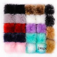 24pcs 8/10cm Coloful False Hairball Hat Ball Fur Pompom Fake Fox Fur Shoes Ball Pom Pom DIY Handmade Hat Clothing Accessories