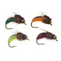 【CW】 8PCS  12 Hot Sale Bead Fast Sinking Caddis Nymph Fly  Trout Fishing Flies Artificial Insect Bait