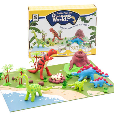 ROBOTIME ROBUD Air Dry Clay for Kids Modeling Clay Dinosaur Craft Kit for Kids Boys Build Dinos Crafts Ultra Light Clay