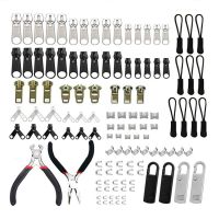 ◇◑✢ Repair Jeans Replacement Zipper Pull Rescue Kit with Installation Pliers Tool Zipper Extension Puller