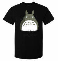 【HOT】 เพื่อนบ้านของฉัน Totoro น่ารักสีเทา Art ผู้ชาย T เสื้อสีดำ