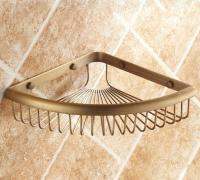 ✧ Antique Brass Wall Mount Corner Shower CaddyBathroom Storage Shelf Rack Basket Shelf Lba510