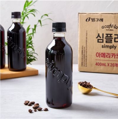 กาแฟเกาหลี อเมริกาโน่สำเร็จพร้อมดื่ม binggrae acaffera simply americano 400ml (Korea coffee)