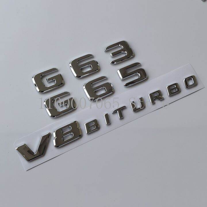 [WDC] 2017 Chrome Letters G63 G65 V8 Biturbo V12 Biturbo Emblem for ...