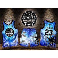 DLMT MARINE DESIGNS - LIGHT BLUE CODE DLMT044 FULL SUBLIMATION JERSEY Set (FREE CHANGE NAME AND NUMBER)