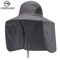 CAMOLAND หมวกไต่เขากลางแจ้งหมวกกันแดด2 IN 1สำหรับฤดูร้อน,Topi Memancing กันน้ำมีปิดคอสำหรับผู้หญิงและผู้ชาย twzhvj