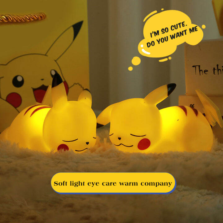 โปเกมอน-pikachu-ไฟกลางคืนน่ารักอะนิเมะแสงอ่อนห้องนอนข้างเตียงไฟ-led-ตกแต่งห้องเด็กของเล่นของขวัญ