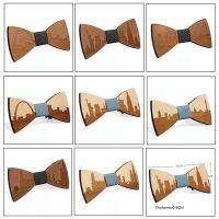 Fashion Original Wood Elegant Gentleman Casual Bow Ties City Shoe Handmade Butterfly Wedding Party Bow Ties Wooden Unique Tie