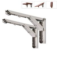 2 PCS/Set Folding Shelf Bracket Stainless Steel Folding Triangle Bracket Shelf Support Adjustable Spring Shelf Holder Workbench