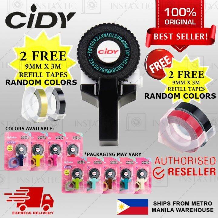 CIDY Label Maker with FREE 2 Refills (Random Colors) Lazada PH