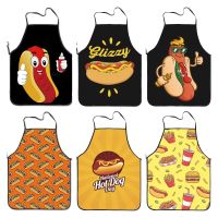 Cartoon Hotdog Progressive Apron Novelty Funny Hotdog Ketchup Unisex Kitchen Chef Apron Chef Apron for Cooking Baking Crafting Aprons