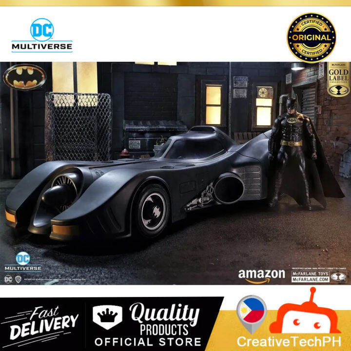 DC MULTIVERSE BATMAN 1989 WITH BATMOBILE GOLD LABEL McFarlane DC ...