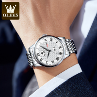 OLEVS 5562 Men‘s Watches Classic Simple Quartz Watch for Man Stainless Steel Waterproof Roman Scale Wristwatch Date Week