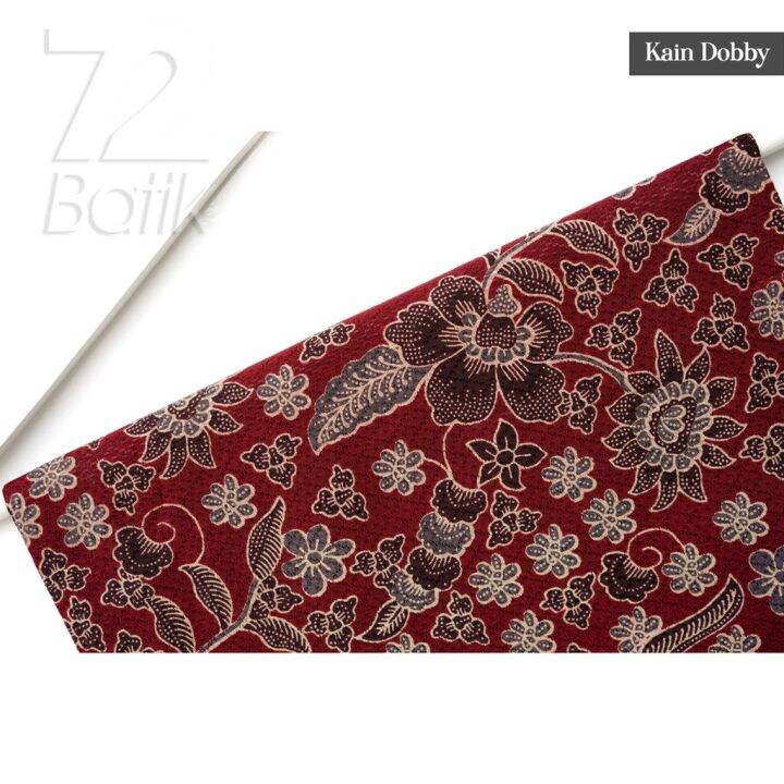 Kain Batik Dobby Premium Motif Kembang Warna Merah Abang Dolbi Dobi