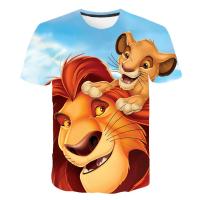 2022 Summer The Lion King Children 3D Cartoon T-Shirts Boys Girls Printing Kids Simba T Shirts Casual 1-14 Years Old Tee Shirts Cups