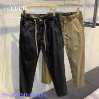 Top LUUD Summer Style Breathable Lace-Up Casual Pants Mens Handsome Slim-Fit Elastic Waist Trousers Trendy Overalls Pants YY ﹍❇