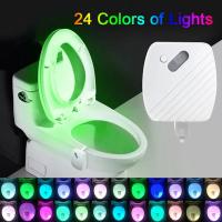 Smart PIR Motion Sensor Toilet Seat Night Light 24Colors Waterproof Backlight For Toilet Bowl LED Luminaria Lamp WC Toilet Light