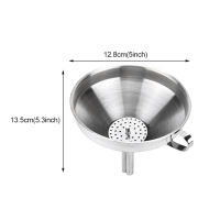 Handle With Filter Lightweight Cooking Tools Stainless Steel Funnel Wide Mouth Easy Clean Multi Function For Liquid Oil Hanging