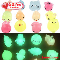 5-50pcs ใหม่ GLOW Kawaii ของเล่นสัตว์น่ารัก antistress Decompression Mochi ของเล่น Soft Sticky squishi ความเครียดบรรเทาของขวัญตลกของเล่น