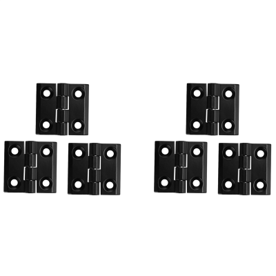 6 x Black Aluminum Furniture Cabinet Door Hinge 50mm x 50mm