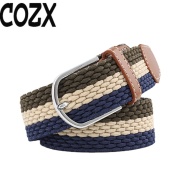 COZX Thắt Lưng Dệt Khóa Chốt Vải Bố Unisex Co Giãn Thường Ngày 105Cm