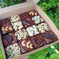 บราวนี่ช็อกโกแลต บราวนี่ บราวนี่หนึบ Brownie ขนมช็อกโกแลต 16 ชิ้นต่อกล่อง - Nan Bakery