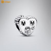 Volayer 925 Sterling Silver Heart House Happy Place Charm fit Original Pandora Bracelets for Women Jewelry Making Birthday Gift