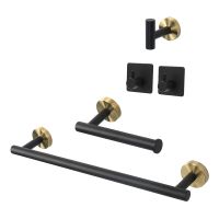 5 PCS Bathroom Hardware Set Stainless Steel Towel Bar Toilet Paper Holder Towel Hooks Bathroom Accessories Towel Bar Set