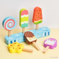 6Pcs Wooden Ice Cream Icecream Food Toys Children Toys Play House Gift Toys for Preschool Girl Boy Kids Kitchen Toys